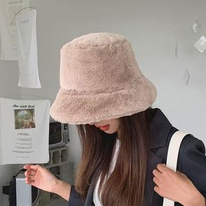 Sombrero de <span class=keywords><strong>Pescador</strong></span> para Niñas, Diseño ODM OEM, para Invierno, Felpa Gruesa, Protección para las Orejas, Estilo Japonés Versátil, Sombrero de Cubo Cálido para Mujer - Product Image 2