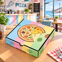 SP4285 Nuova Scatola in Carta Kraft Personalizzata con Logo, Confezione in Cartone Ondulato Colorato per Pizza