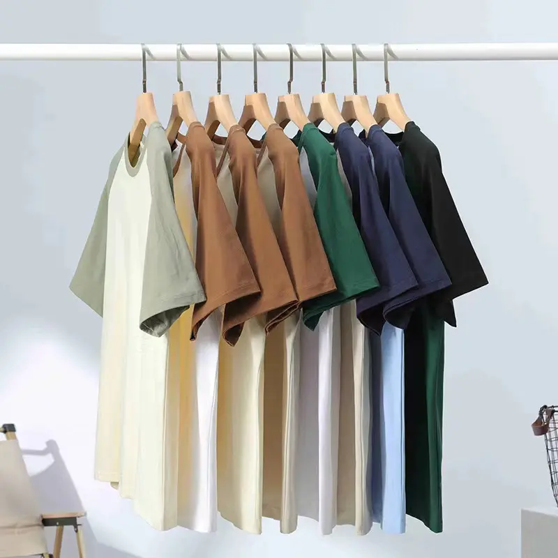 Hoge Kwaliteit Bulk Premium Zeefdruk Blank Katoen Kleur Bijpassende T-Shirt Voor Mannen