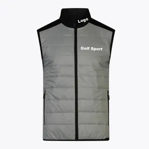 Veste de golf pour hommes, en Nylon polyester spandex, avec col Mao, fermeture éclair complète, logo personnalisé, usine, OEM