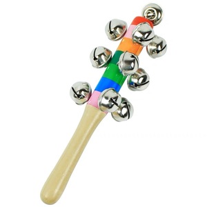 Wholesale Wooden Orff <b>Musical</b> <b>Instrument</b> Hand Shake Bell Stick Bell Rattle Baby Rattles Early Education Music Teaching Aids - Product Image 1