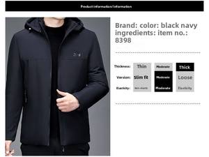 Manteau d'hiver décontracté doublé polaire pour hommes en gros d'usine veste en coton épaissi sur le devant pour papa grand-père vêtements d'hiver chauds - Product Image 6