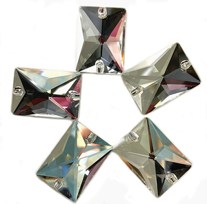 Strass en verre à coudre de qualité supérieure LUCKY K9, forme poire, à coudre, avec trous, cristal <span class=keywords><strong>AB</strong></span> pour robe - Product Image 5