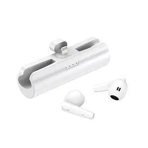 2 in 1 Wireless Earbuds Power Bank Built in USB C Cords Portable Charger Function Charging Case Earphones