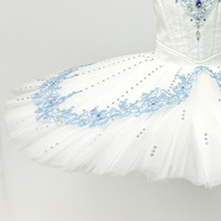 Tutu blanc pour filles T2097, tutu professionnel en tulle superposé, fait main, pour spectacle de danse de flocons de neige, récital de ballet