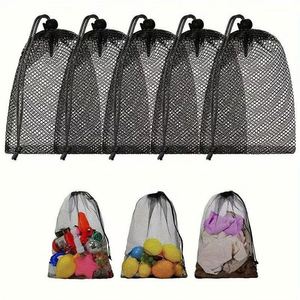 Sac en tissu maillé de grande taille 30x40cm, sac en maille de nylon personnalisable, pochette réutilisable, à utiliser pour le tennis, le basketball, les équipements sportifs - Product Image 3
