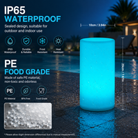 Lampe de table LED CoolQing à piles, écologique, à intensité variable, avec télécommande, pour la lecture et l'ambiance, design cylindrique, protection des yeux