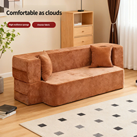 Canapé-lit Pliant Moderne pour Appartement, Double Taille, Écologique, Moulage Intégral, Housse Amovible et Lavable, Siège et Lit Multi-Usages
