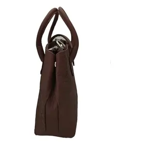 Bolso de Mano Fana Marbella de Piel Vacuna con Estampado Animal Color Chocolate, Cierre de Solapa, Clásico y Casual para Chicas - Product Image 4