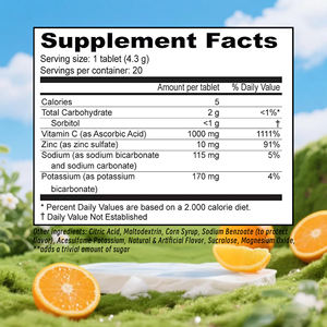 Customizable Vitamin C Zinc Effervescent Tablets with Vitamin C Extract Herbal <b>Supplement</b> Enhanced Immune Support Tablets - Product Image 2