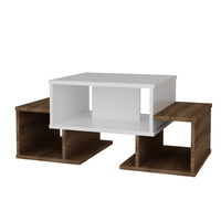 Table basse Sarafina moderne en bois de luxe exclusif, blanc noyer, 103 cm, meubles de salon, Dekorister-Trkiye Best