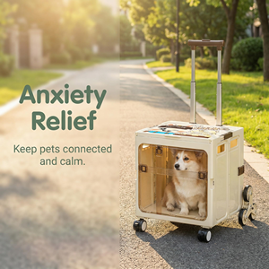 Caja de Transporte para Mascotas de Plástico Transparente, Plegable, para Viajes en Avión, para Perros y Gatos, Portátil, de Gran Capacidad - Product Image 6