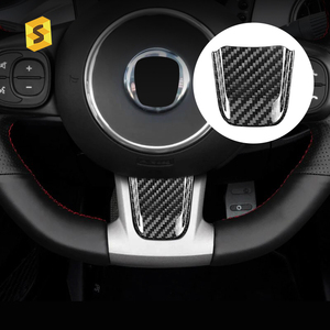 Accesorios de fibra de carbono Shasha, pegatina decorativa para la barbilla del volante embellecedor de fibra de carbono para Fiat 500 <span class=keywords><strong>ABARTH</strong></span> - Product Image 6