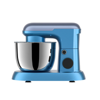 Batteur sur socle électrique bicolore multifonctionnel en acier inoxydable 4L avec bol mélangeur pour usage domestique et commercial