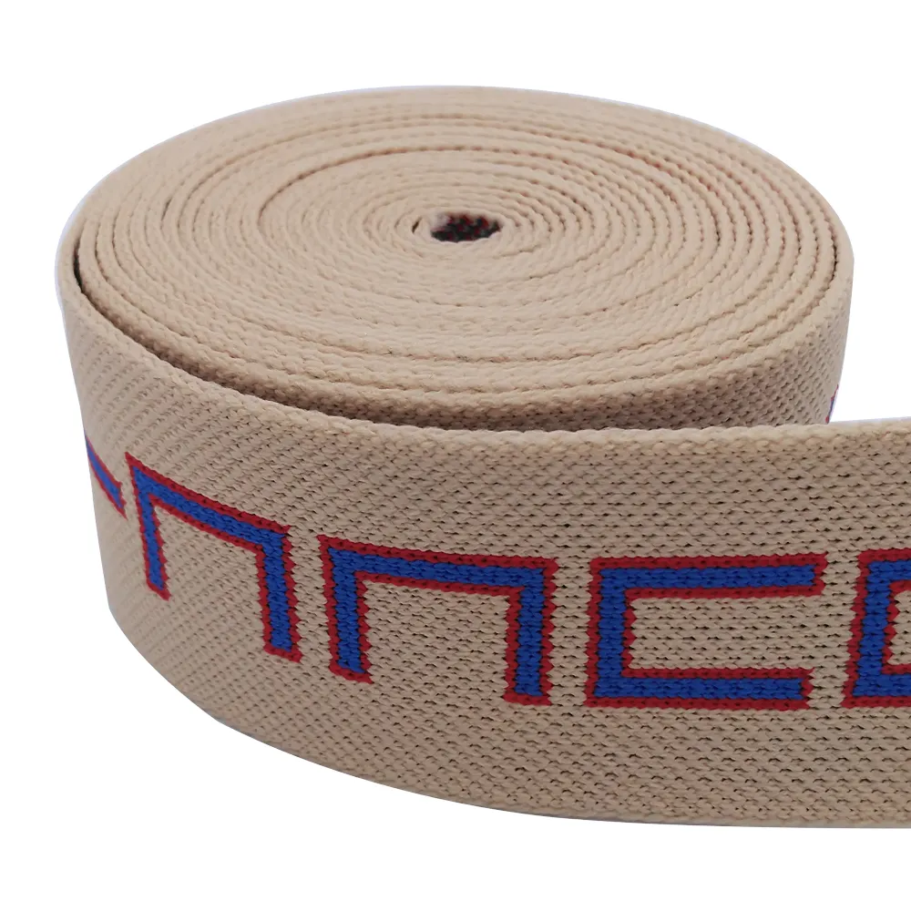 Logo personalizzato fettuccia jacquard in poliestere tessuto a maglia nastro elastico trim per abbigliamento pantalone laterale
