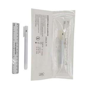 Vente en gros de stylo marqueur cutané chirurgical à double tête Marqueur cutané Tatoo médical professionnel avec emballage stérile et règle - Product Image 1