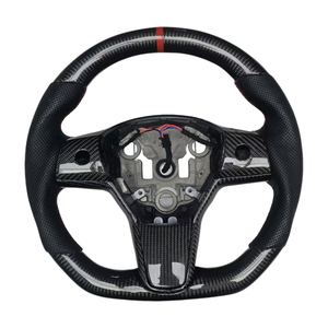 Wholesale New Trends Perforated Leather Carbon Fiber for Tesla Model 3 Mode Y <b>Car</b> <b>Steering</b> <b>Wheel</b> - Product Image 1