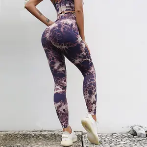 Sport bekleidung Frauen Sport BH und Leggings mit hoher Taille Set Sporta nzug Yoga Active Wear Tie Dye Workout Fitness Set