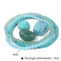 Juego de Pulseras Elásticas con Cuentas, Estilo Clásico Retro, Unisex, para Regalo, 4mm, Piedras Naturales Irregulares de Ojo de Tigre