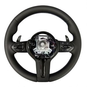 Volante Deportivo de Cuero Negro Perforado para <span class=keywords><strong>BMW</strong></span> A6 A3 A4 A5 Q5 RS3 RS7 Q7 C6 C8 A8 S6 S7 B8 B8.5 B9 S3 <span class=keywords><strong>S4</strong></span> S5 - Product Image 6