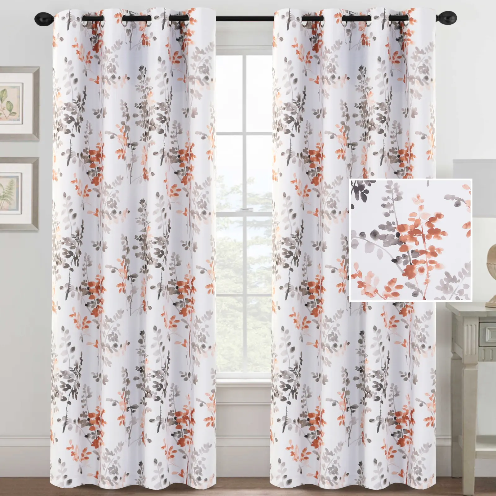 Amity estilo americano impreso flor patrón alto sombreado casa sala de estar ventanas cortinas opacas
