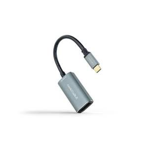 Convertidor USB-C a DP 8K, gris aluminio, 15 cm; ideal para conectar dispositivos a monitores y proyectores de alta definición. - Product Image 1