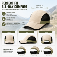 Gorras Originales de Secado Rápido, Gorra de 5 Paneles para Correr, Malla Negra Transpirable, Gorra de Alto Rendimiento para Correr