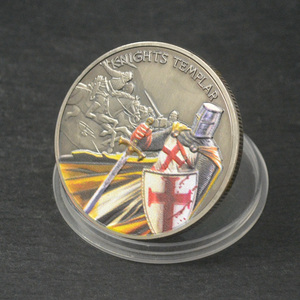 Cavaliere templare antico bronzo moneta commemorativa religione <span class=keywords><strong>giuramento</strong></span> prega sempre croce rossa Souvenir regalo moneta di rame - Product Image 5