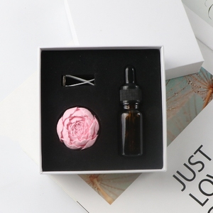 Rosa peonía en forma de flor perfumada Aroma yeso coche ventilación Clip ambientador cerámica porcelana fragancia aceite esencial difusor - Product Image 4