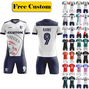 Maillot de football respirant à séchage rapide de grande taille avec logo personnalisé, motifs et numéros pour hommes, étudiants, enfants, ensemble d'uniformes d'entraînement de football - Product Image 1