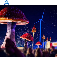 Grand champignon gonflable extérieur avec lumière led pour décoration carrée de zoo de parc de jardin de cour gonflable