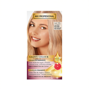 ชุดย้อมผมถาวรสีมิกซ์โปรเฟสชั่นแนล กลอสซี่ คัลเลอร์ 1023 สีบลอนด์แพลตตินั่ม ผสมน้ำมันอาร์แกนและส้มโอ - Product Image 2