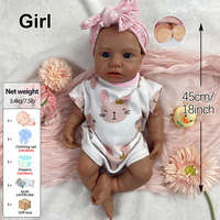 Commande en gros de poupées reborn LouLou en silicone à bouche ouverte de 18 pouces, teint personnalisé, Muneca de collection pour revendeurs