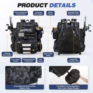 Échantillon gratuit Sac à dos de randonnée et de vélo extérieur à grande capacité en 600D/RPET vert avec fermeture à enroulement, imperméable, avec sangles réglables - Product Image 3