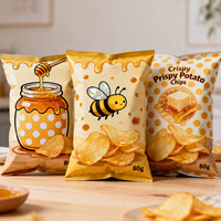 Hot Sale Custom Printed Food Grade High Barrier Metallic Finish Zipper Mylar Bag for Potato Chips Snack Nuts Food Packaging