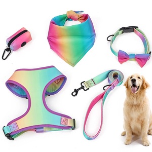 Hersteller Custom Print Soft Adjusta ble Designer Personal isierte Haustier halsbänder Leinen geschirre Hunde halsband und Leine Set Luxus - Product Image 1