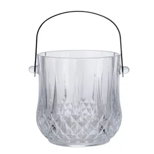 Wholesale glass ice bucket wine ice bucket round glass ice bucket