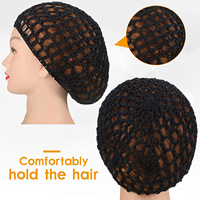 Bonnet en maille pour femme, filet à cheveux, bonnet de nuit, snood, turban, bonnet décontracté populaire, bonnets de chimiothérapie, filet à cheveux noir