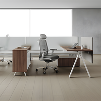 Ensemble de mobilier de bureau table d'ordinateur en bois chaise de bureau bureau bureau poste de direction chaise ergonomique avec cloisons de bureau
