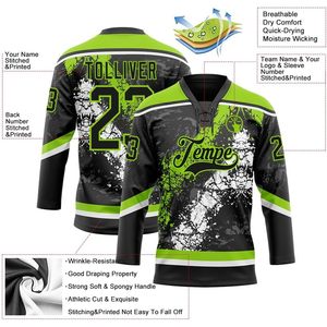 Maillot de hockey personnalisé unisexe pour adulte, sublimé, anti-humidité, col en V, uniforme d'entraînement, motif éclaboussures - Product Image 3