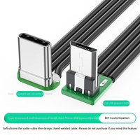 Cable de Silicona Tipo-C/Micro-USB con Doble Conector en Ángulo para Teléfonos/Tabletas Android y Cámaras para Auto - Carga 2A y Transferencia de Datos