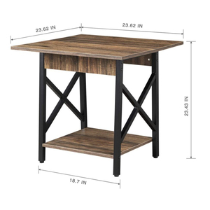 <span class=keywords><strong>Mesa</strong></span> auxiliar de madera de Diseño Industrial de 24 pulgadas con estante de almacenamiento <span class=keywords><strong>Mesa</strong></span> de centro de fácil montaje con <span class=keywords><strong>nevera</strong></span> para sala de estar - Product Image 5
