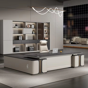 Hiện đại bền chuyển đổi hình chữ L bàn văn phòng CEO bàn điều hành với tủ bên nội thất công nghệ cao cho không gian làm việc tối ưu - Product Image 1