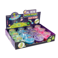 Intéressant alien invasion bouffée slime fort extensible slime lumineux mastic jouet