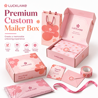 Cajas de Cartón Corrugado Reciclables al por Mayor para Envíos de Cosméticos, Color Negro y Rosa, con Impresión de Logotipo
