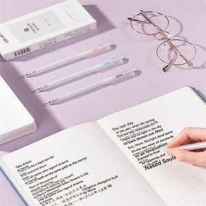 दिल्ली 115 उच्च गुणवत्ता वाले जेल पेन अल्ट्रा-फाइन ब्लैक 0.38 पानी पेन लेसू हस्ताक्षर पेन 6 + 20 कोर लेखांकन बुककीपिंग - Product Image 6