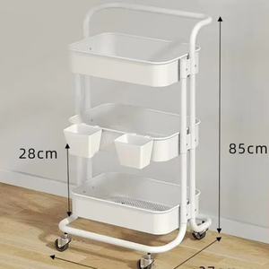 Carrito de Belleza de 3 Niveles con Diseño Nuevo, Carrito de Salón de Maquillaje, Carrito de Pedicura, Carrito de Salón de Uñas, Carrito de Belleza Dorado con Ruedas Bloqueables - Product Image 2