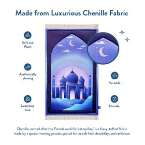 Tapis de Prière Rembourrés pour Enfants avec Impression Numérique 3D et Motif Mosquée au Crépuscule par Urban Rugs UK - Product Image 5