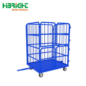 Thiết bị kho Heavy Duty kim loại hiệu quả mạnh mẽ 4 bên gấp cuộn <span class=keywords><strong>container</strong></span> 4 cửa ra vào vẽ thanh kẽm mạ kẽm - Product Image 3