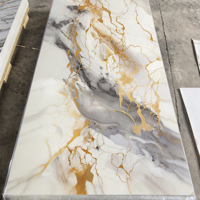 Panneau en PVC marbré, haute brillance UV, imperméable, résistant aux rayures, léger, revêtement mural intérieur/extérieur, couleur personnalisée